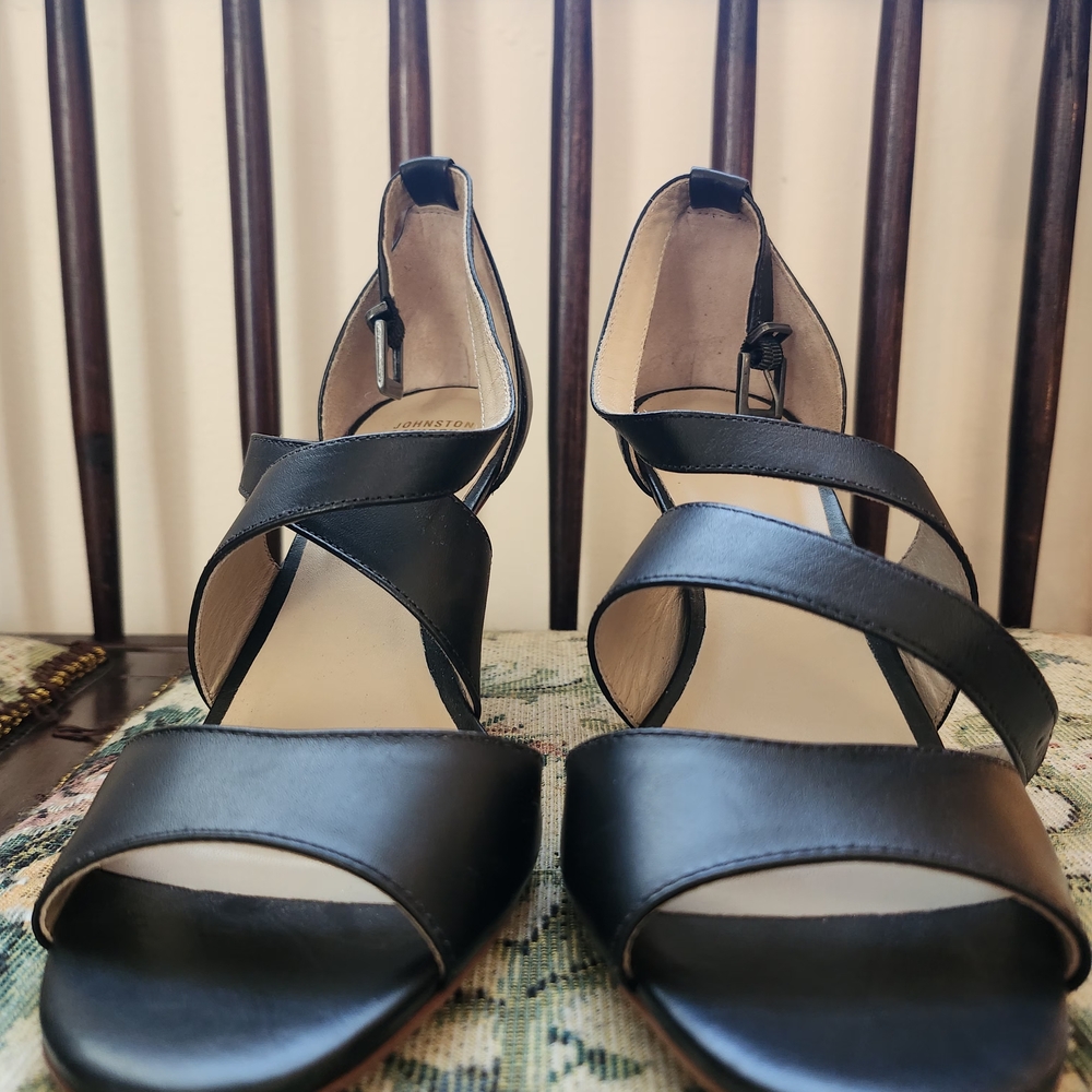 Johnston & Murphy Black Strappy Heels - Picture 2 of 7
